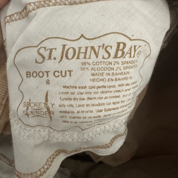 St. John's Bay Boot Cut Pants - Cream - Picture 4 of 4